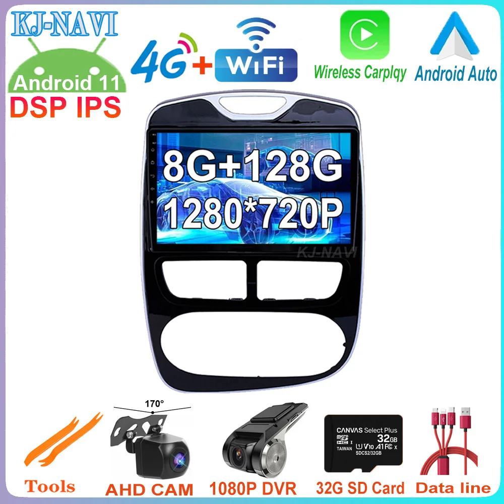

Wireless CarPlay Android auto For Renault Clio 4 BH98 KH98 2016 - 2019 8+128GB Car Player Radio Multimedia Video GPS Navigation