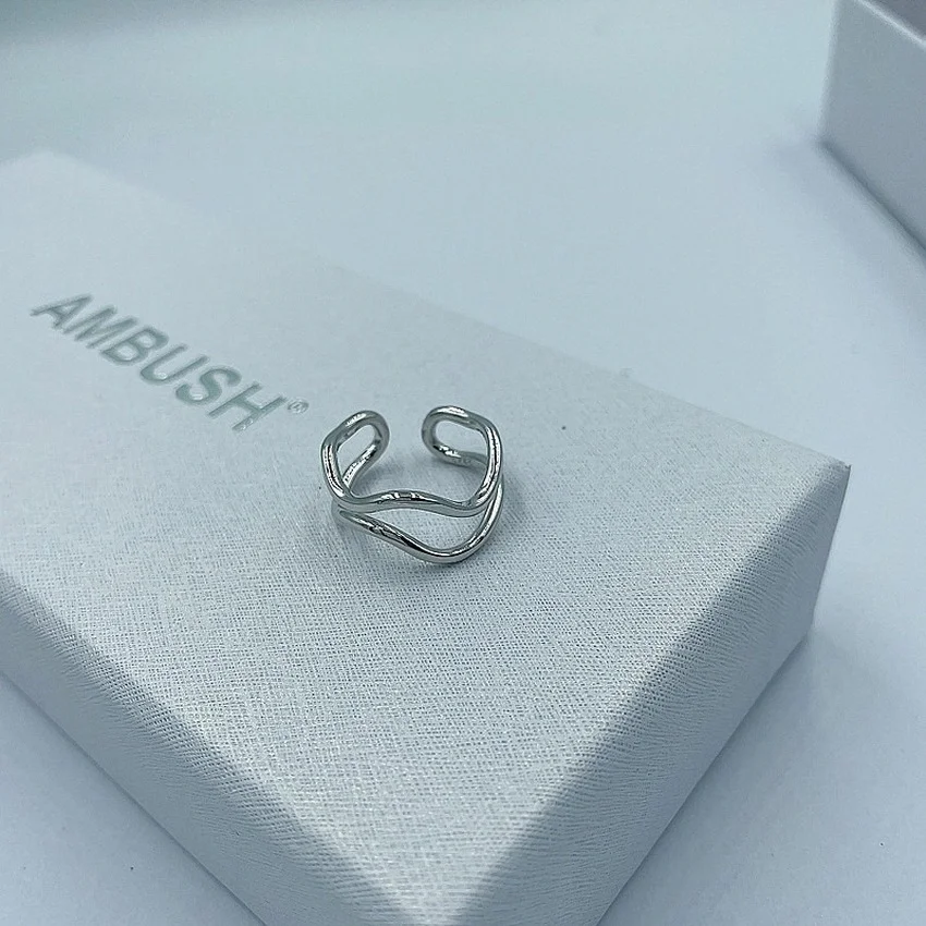 

AMBUSH Ring Sterling Silver Men Women Steel Wire Ring Round Shape Ring rings for women rings for women