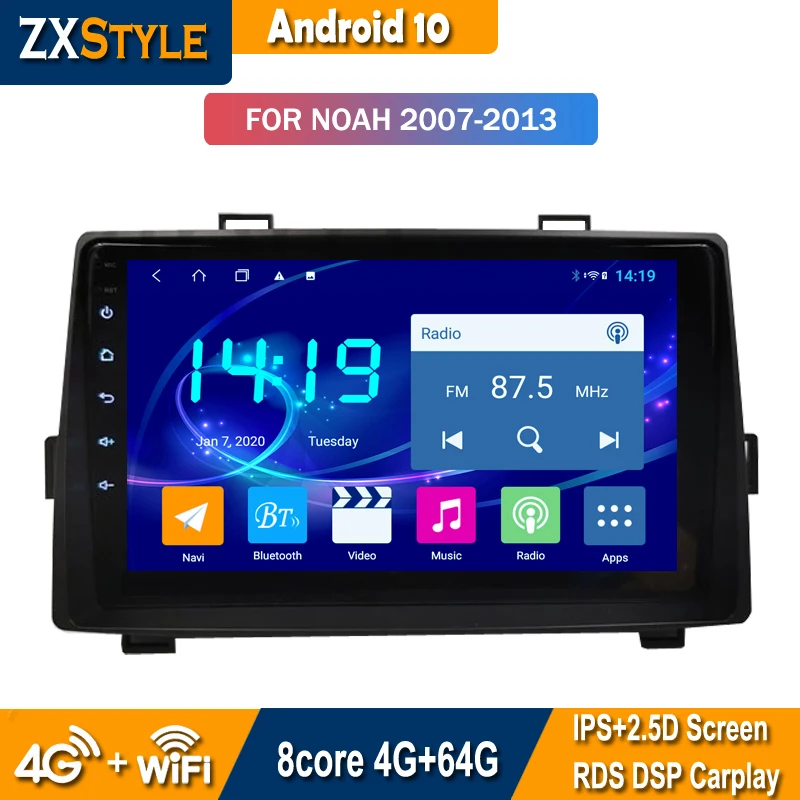 Автомобильный радиоприемник Android 10 для Toyota Ноя Вокси 2007-2010 2011 2012 2013 DVD
