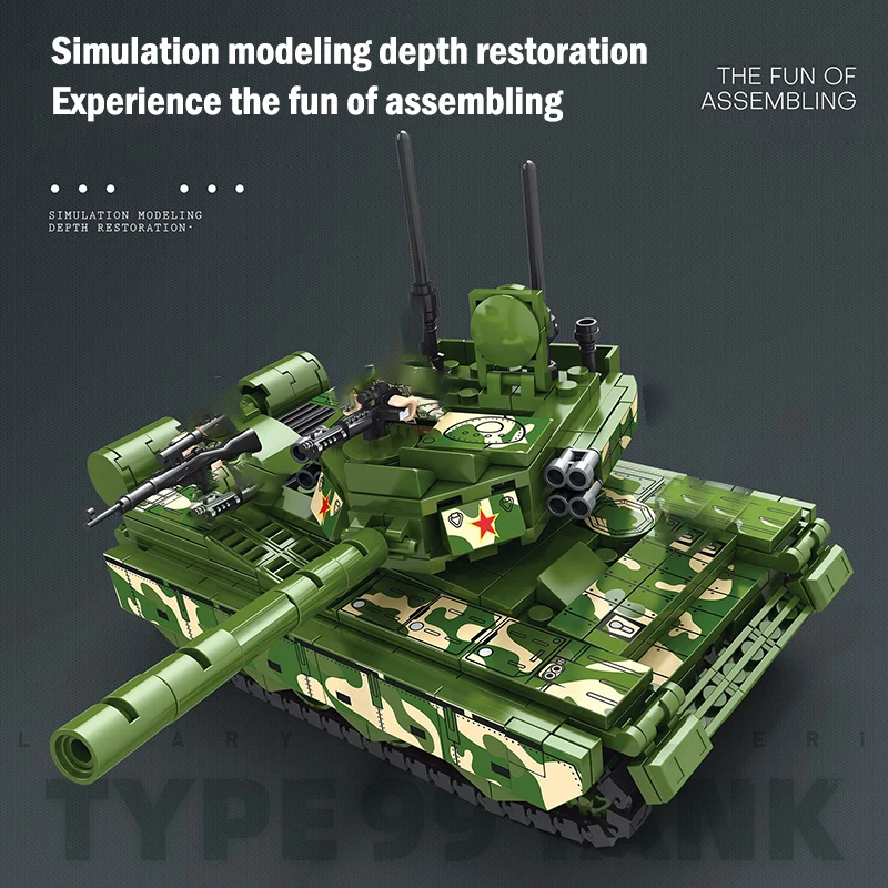 468 + шт. Tiger M1A2 тяжелый танк для мальчиков собранный военный строительный блок