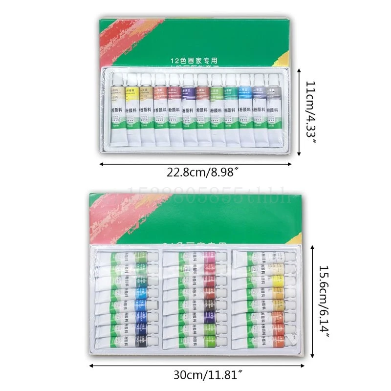 

12ml 12/24 Colors Professional Gouache Paint Tubes Set Draw Painting Pigment Painting Art Supplies Products New