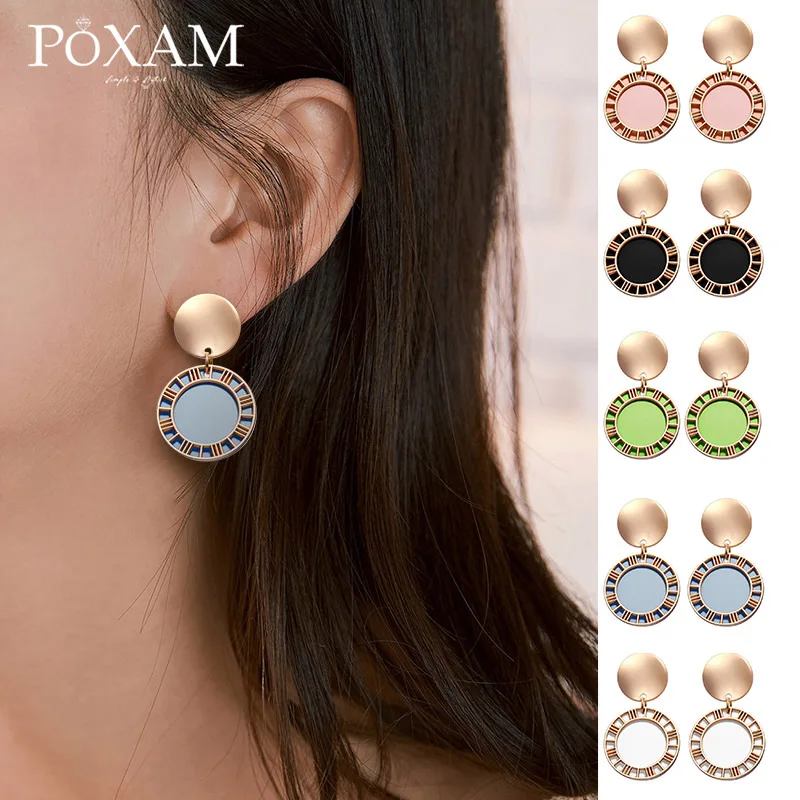 Новые корейские Эффектные серьги 2019 модные круглые Висячие для женщин винтажные