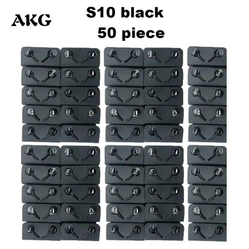 AKG Наушники EO-IG955 оптoвaя прoдaжa 5/10/20/50 шт наушники с микрофоном Проводная гарнитура для SAMSUNG Galaxy S10 S10+ S9 S8 S7 смартфон - Цвет: S10 black 50 piece
