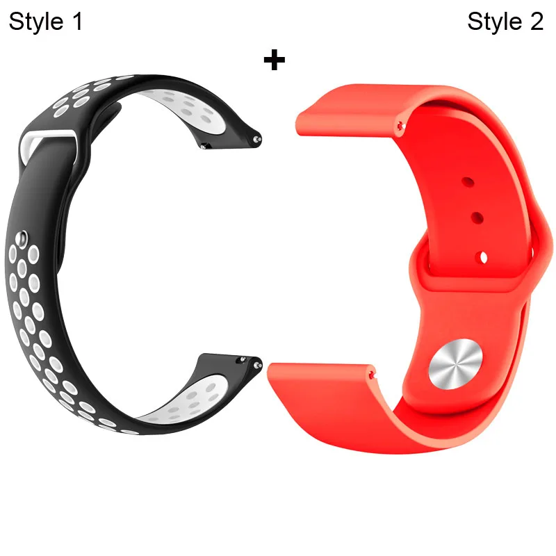 Black White-Red Ремешок для Xiaomi Amazfit Pace Stratos GTR 47 мм для huawei GT 2 46 мм Honor Magic Dream ремешок для samsung gear S3 Galaxy 46 мм - Цвет: Black White-Red