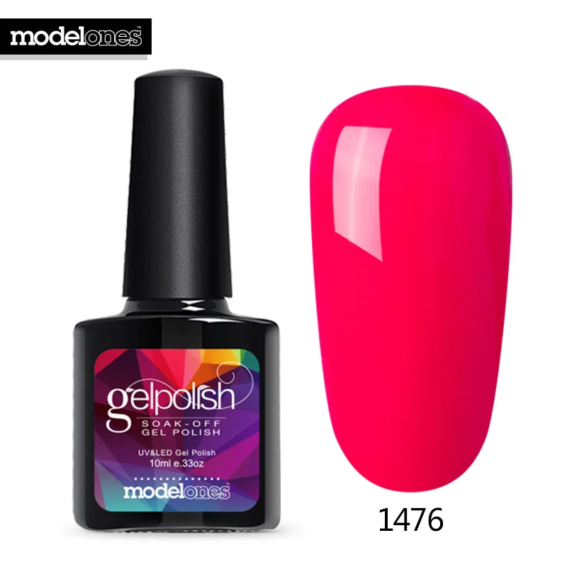 Modelones Nails Гель-лак сияющий зеленый цвет серии Полупостоянный замочить от УФ-гель для ногтей вылечивается УФ-лампой или светодиодной лампой - Цвет: 1476