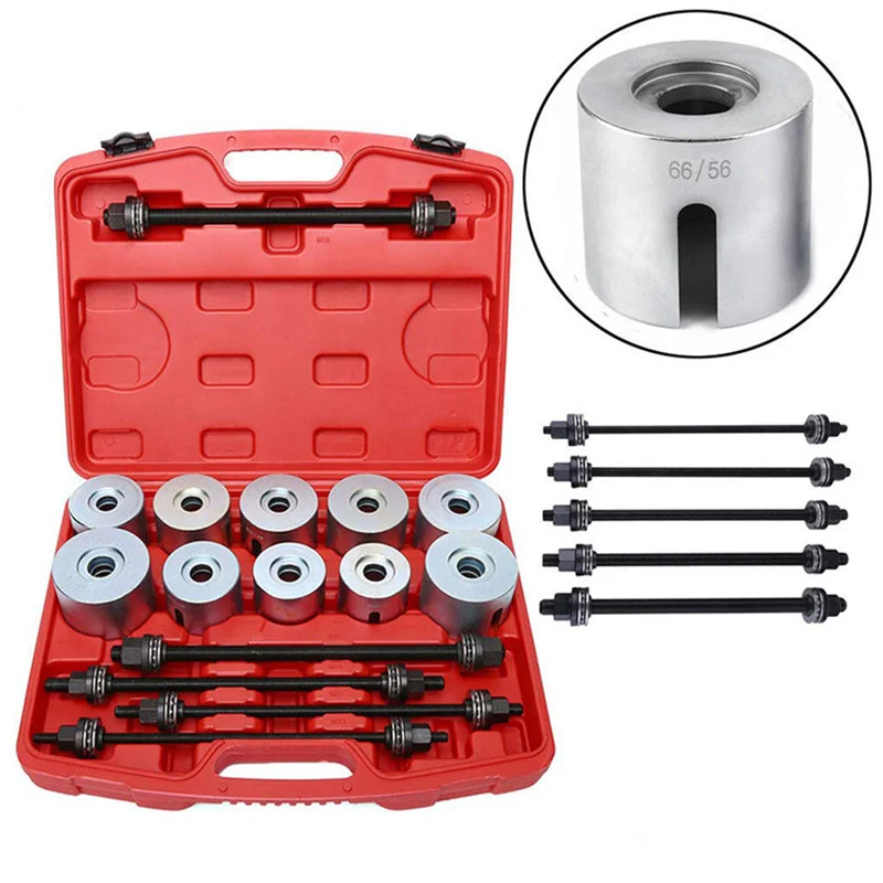 27Pcs General-Purpose Iron Sleeve Elevation Bearing Disassembly Tool  Extractor Chassis Bearing Disassembly Auto Repair Tools