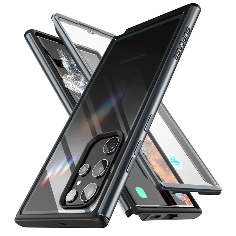 For Samsung Galaxy S22 Ultra Case 6.8 inch (2022) SUPCASE UB Edge Pro Slim Frame Clear Back with Built-in Screen Protector - купить по