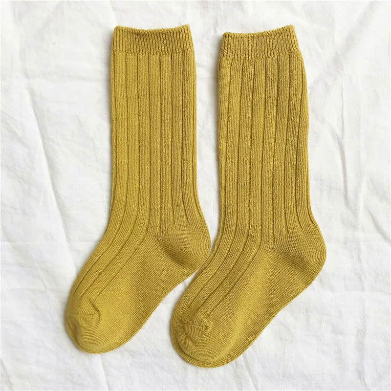 Calcetines holgados de algod&oacute;n para ni&ntilde;os y ni&ntilde;as, medias lisas de tubo, estilo Harajuku, Vintage, Retro, Casual, Color bonito-4