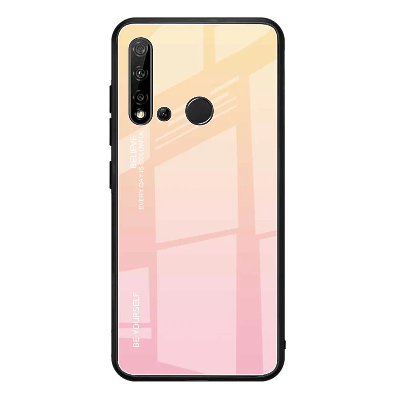Чехол из тпу с закаленным стеклом градиентного цвета для Huawei P20 Lite 2019 модный чехол