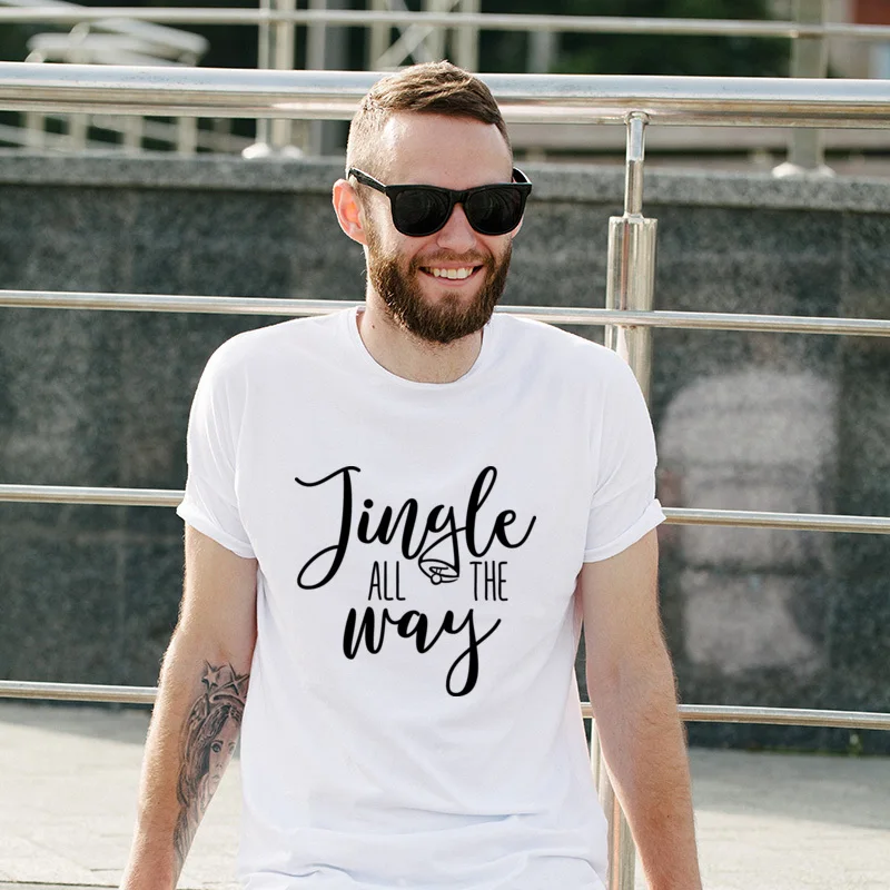 

New Arrival Christmas Jingle All The Way 3D Printed Men's T Shirts Print Cotton T Shirt 100% Cotton Newest TShirts For Men