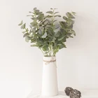 Искусственные листья эвкалипта из шелка, 3 головки, для свадебного украшения дома, искусственные ветки растений, аксессуары для декора, венок