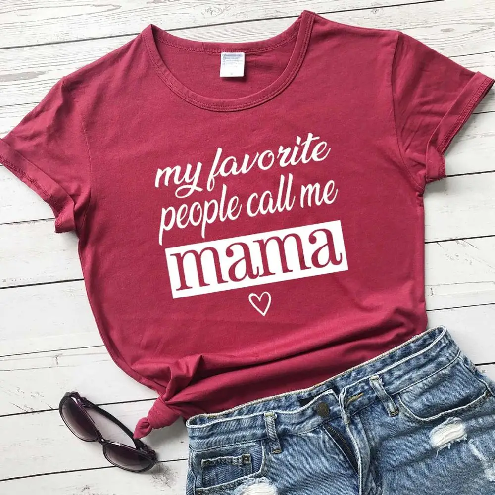 

Мои любимые люди Call Me I Love Mama с принтом букв Женская мода хлопок, свободный покрой, гранж tumblr арт вечерние футболки дни матери подарок tops-M994