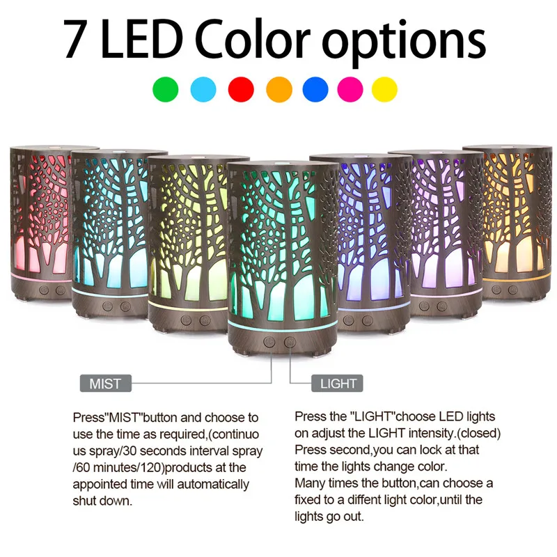 Увлажнитель воздуха Арома диффузор для эфирных масел 7 цветов светодиодный