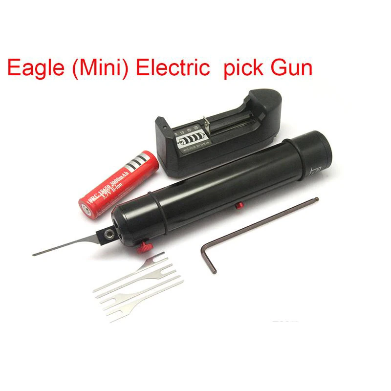 

Eagle(Mini) Electric Pick Gun Self Clamping Screw Needle Precisely Adjustable Force Size Small Volume Low Weight Locksmith Tool