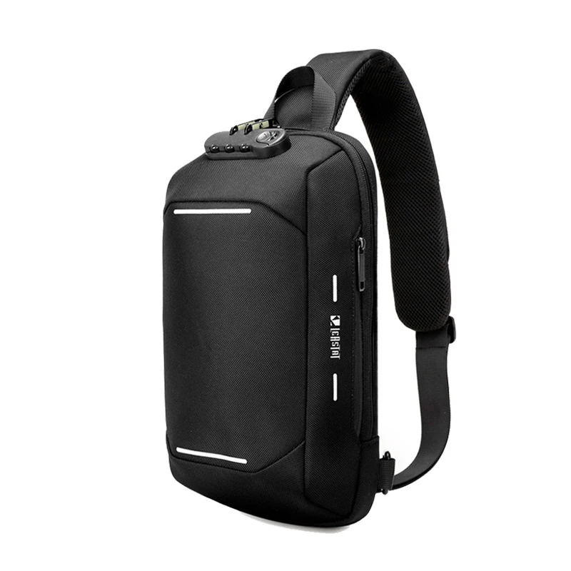 Men's Shoulder Chest Bag USB Recharging Anti-theft Shoulder Bags Fashion Casual Multifunctional Waterproof Male Messenger Bags