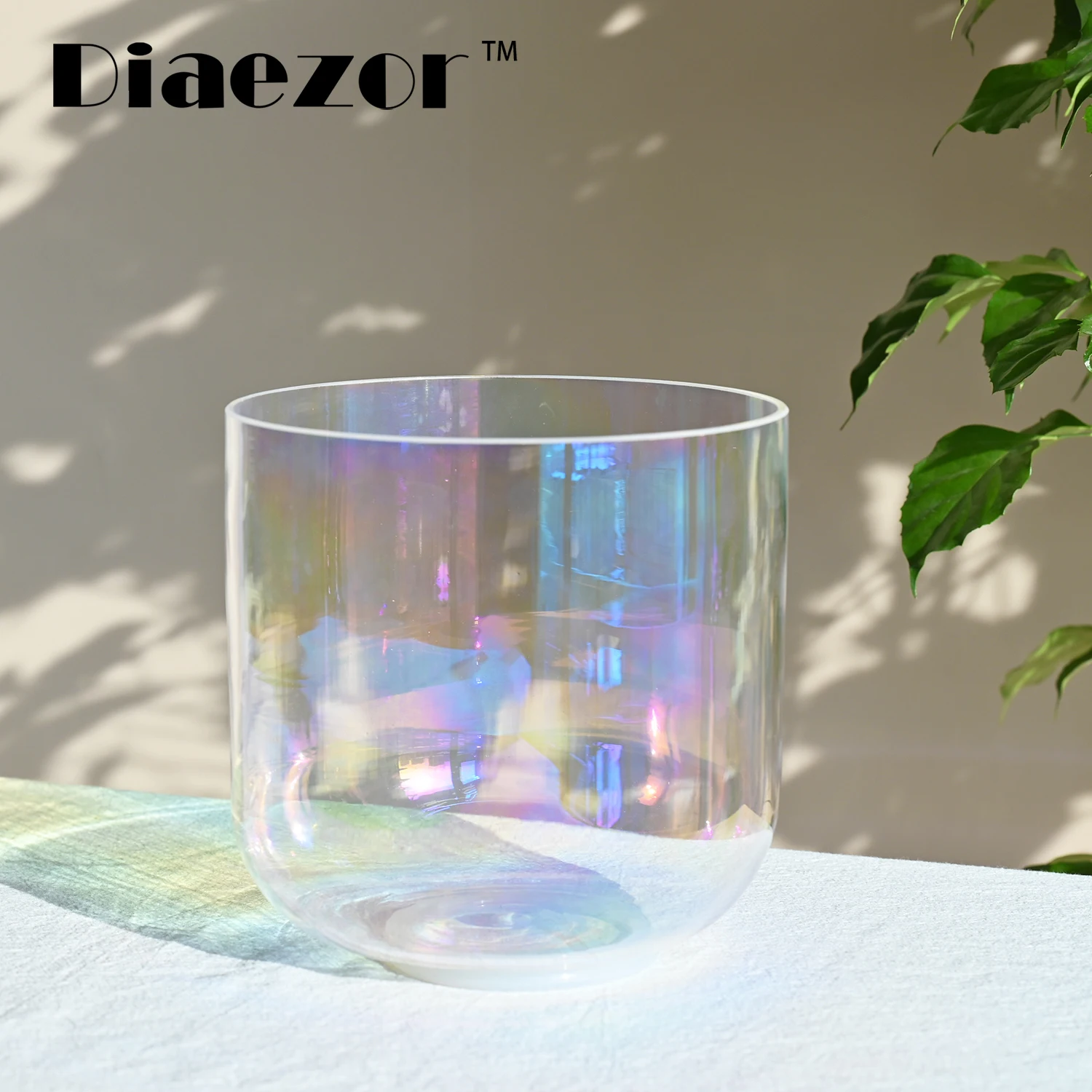 

Diaezor 7 Inch 440Hz or 432Hz Clear Chakra Stress Relieving Alchemy magic Colorful Quartz Crystal Singing Bowl for Sound Healing