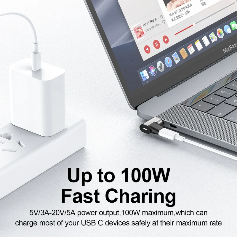 

USB 3.1 GEN2 Magnetic Type-C Converter PD 100W 5A USB-C Fast Charging Adapter 10Gbps For Macbook Type-C Port Mobile Phone