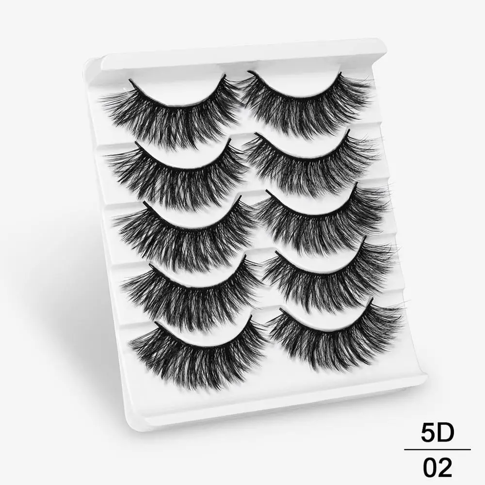 2/5 пар 3D искусственным мехом норки, накладные ресницы в естественном стиле/толстые длинные ресницы тонкими макияж Красота клей для наращивания ресниц инструменты для макияжа бровей