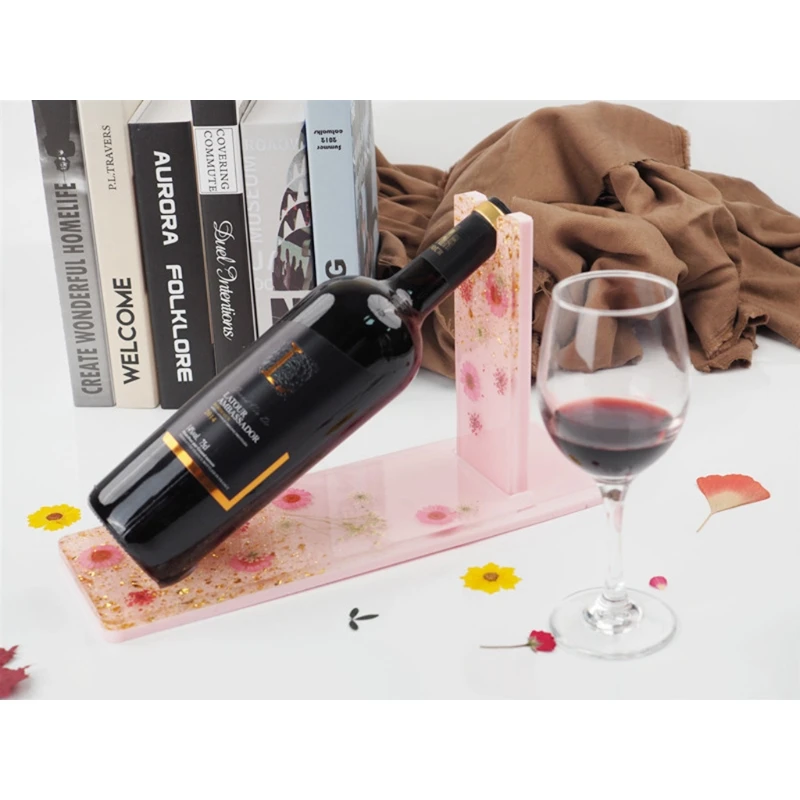 

N7MF Wine Bottle Display Stand Rack Epoxy Resin Mold Wine Bottle Holder Silicone Mold