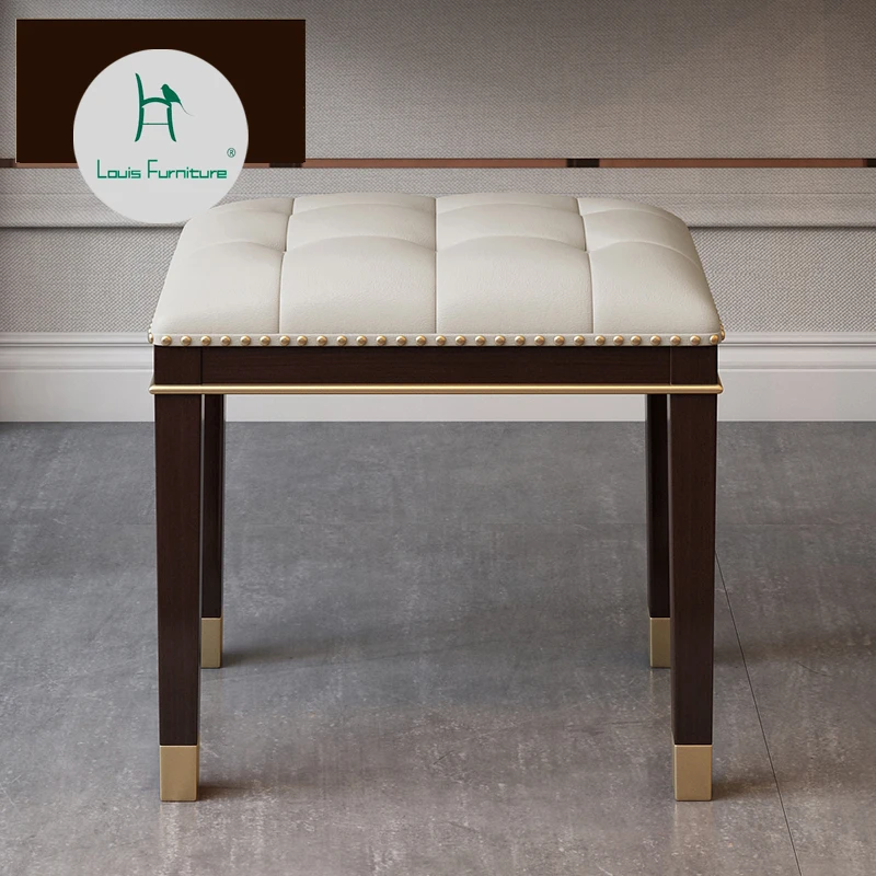 

Louis Fashion Stools & Ottomans American style all solid wood American style oil wax leather upholstery