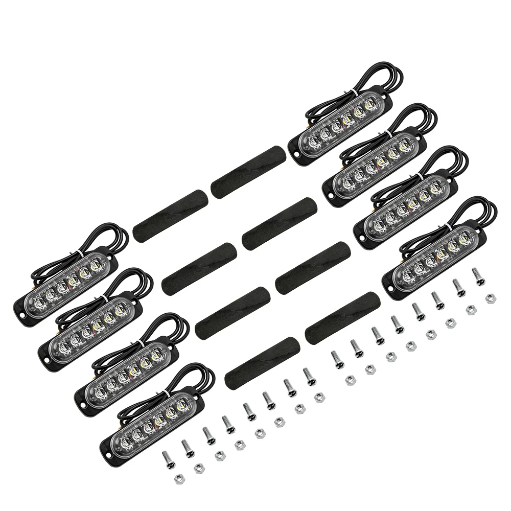 MAXPEEDINGRODS универсальная 8 шт. вспышка стробоскосветильник белый/красный 6 светодиодов для автомобиля грузовика предупреждение о чрезвычайной опасности стробосветильник