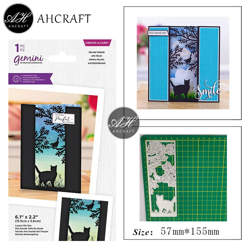 

AHCRAFT Cat Tree Bird Silhoue Metal Cutting Dies for DIY Scrapbooking Photo Album Decorative Embossing Stencil Paper Cards Mould