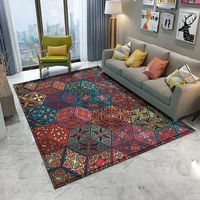 fashionable bohemian style mandala pattern carpet non slip bath mat soft fluffy flannel living room bedroom decorative alfombr
