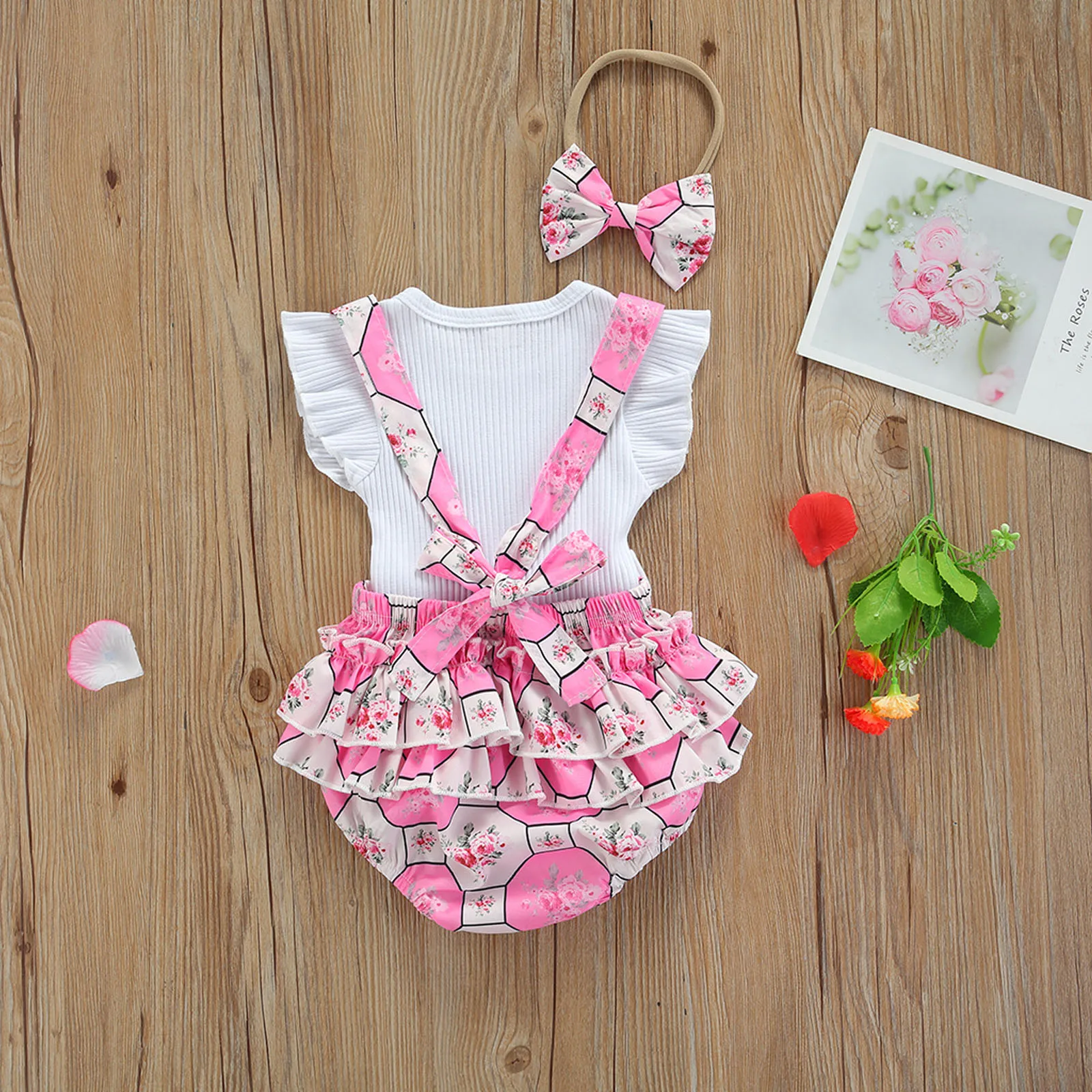 Новинка 2021 комплект одежды из трех предметов для маленьких девочек топ с круглым