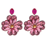 new earrings 2021 jewelry exaggerated big drop earrings statement sun flower rhinestone earring for women brincos