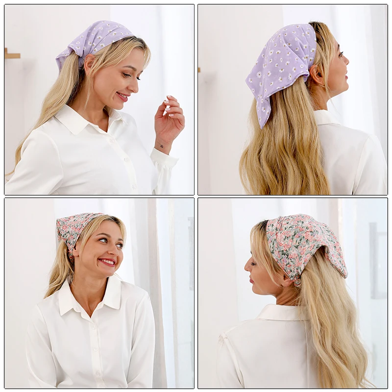 Женская резинка для волос AWAYTR с цветочным принтом эластичная повязка на голову