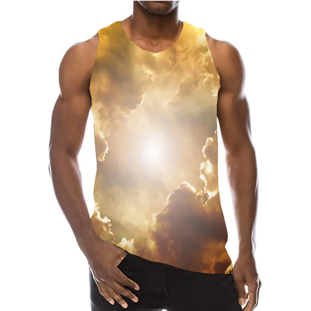 Майка UNEY Cloud для мужчин гавайский Топ Летний Пляжный жилет мужчин/женщин рубашка