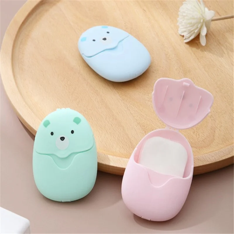 

Disposable Soap Paper Portable Cute Boxed Paper Soap Mini Scented Soap Slice Outdoor Travel Supplies
