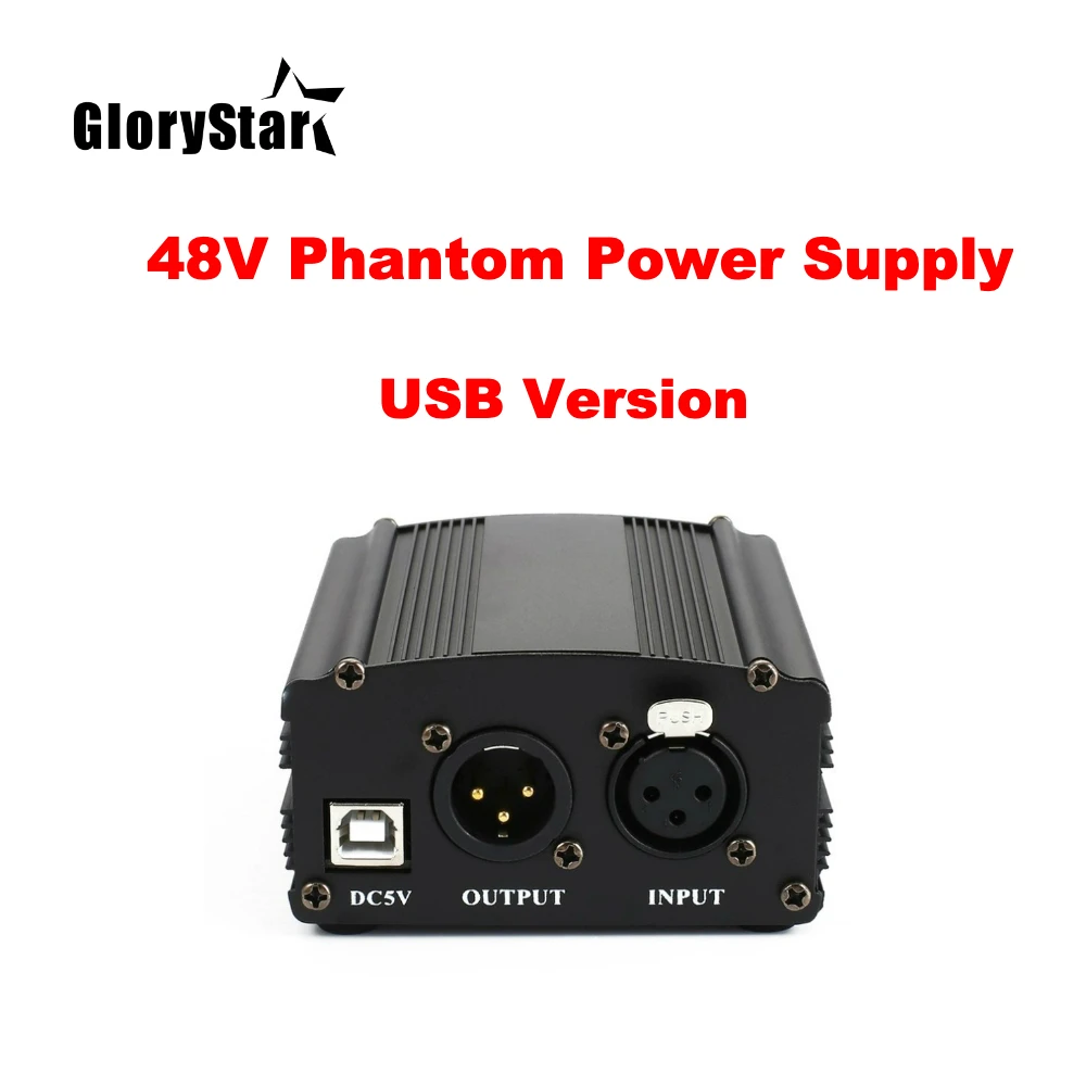 

48V Karaoke BM800 Microphone Phantom Power Supply USB XLR Cannon Cable Studio Mikrofon Phantom Power For BM 800 Condenser Mic