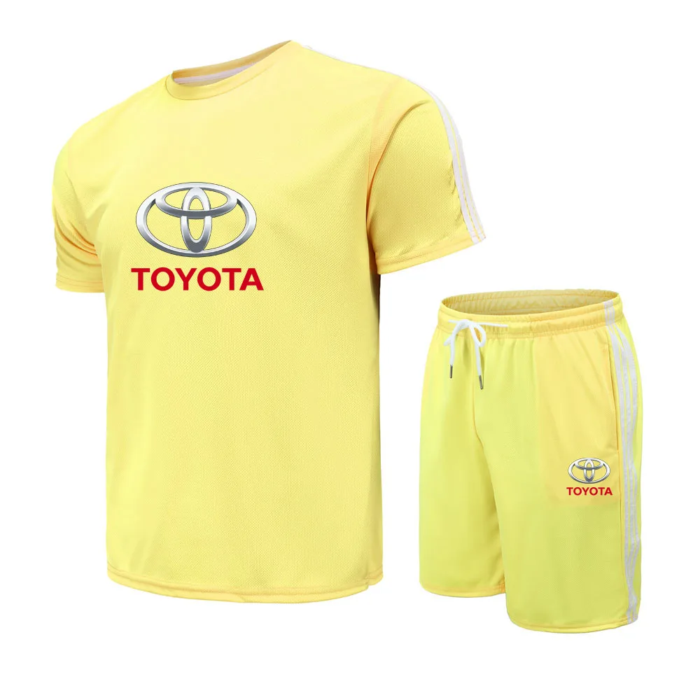 

Men's Summer TOYOTA Printed LOGO Round Neck Short Sleeve + Sports Shorts Casual Breathable Comfortable Suit Male M20