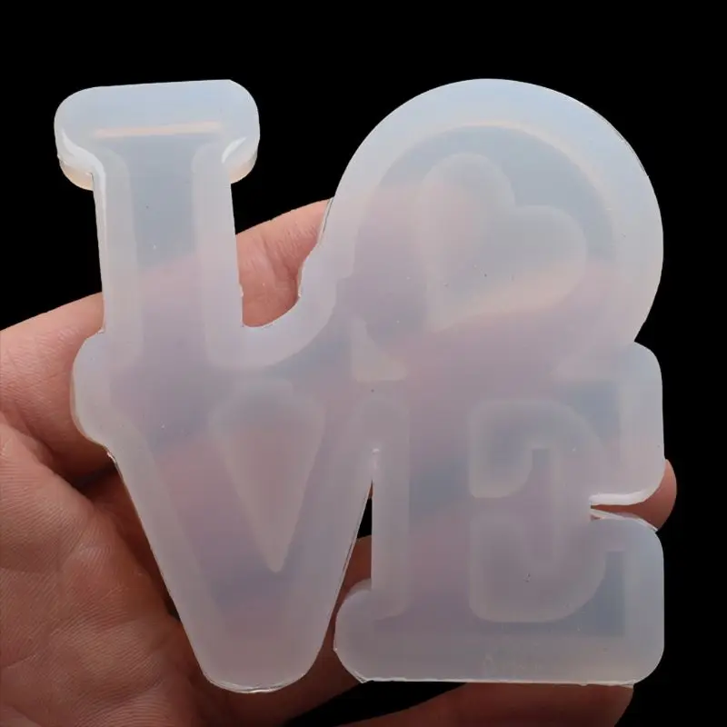 

Handmade English Letters Love Pendant Silicone Jewelry Resin Mold Jewelry Tools F3MD