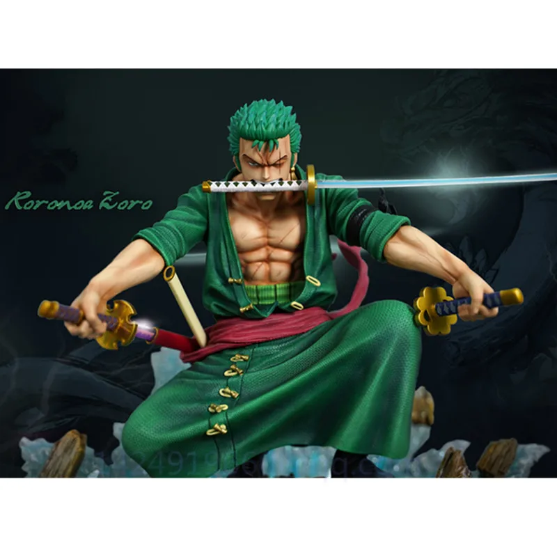 

Anime GK Statue ONE PIECE Roronoa Zoro Three Pole Flow Three Thousand World Swordsman Resin Action Collectible Model Toy R290