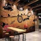 Ретро промышленный стиль барбекю декор для ресторана деревянная доска фоновая настенная бумага 3D пищевая площадка закуска бар настенная 3D Бумага