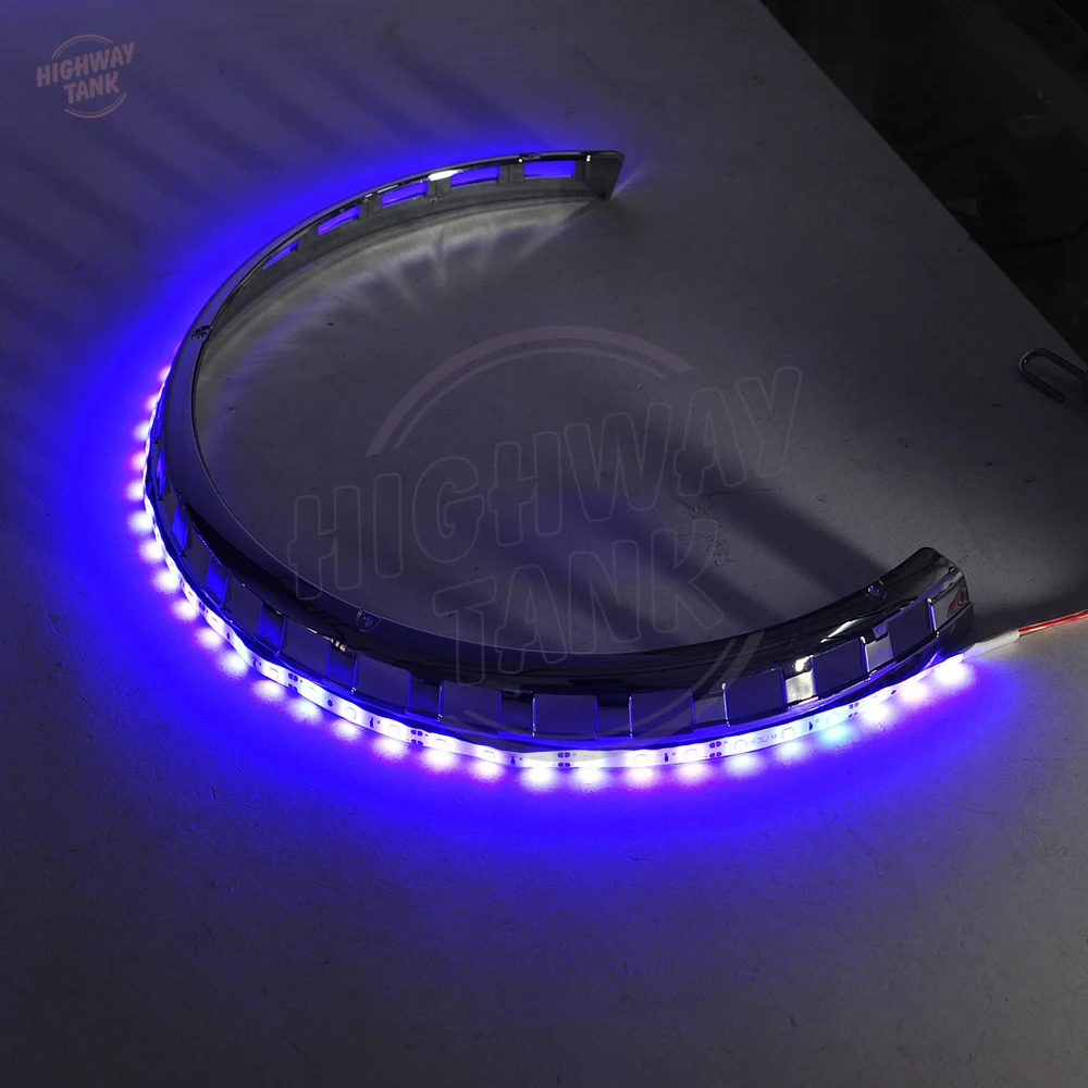

Chrome Motorcycle Brake Rotor Covers LED Fire Ring Blue Red case for Honda Goldwing GL1800 2001-2014