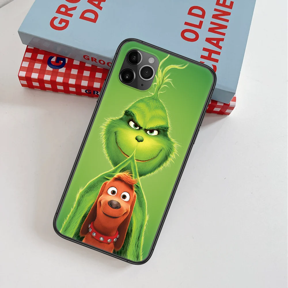 

Grinch Stole Christmas Cute Cartoon Phone Case For IPhone 4 4s 5 5S SE 5C 6 6S 7 8 Plus X XS XR 11 12 Mini Pro Max 2020 black