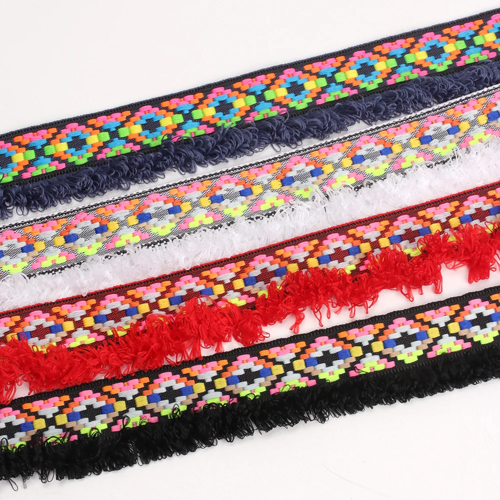 Винтажная вышитая отделка тесьма кружевной помпон Искусственные ремесла лента