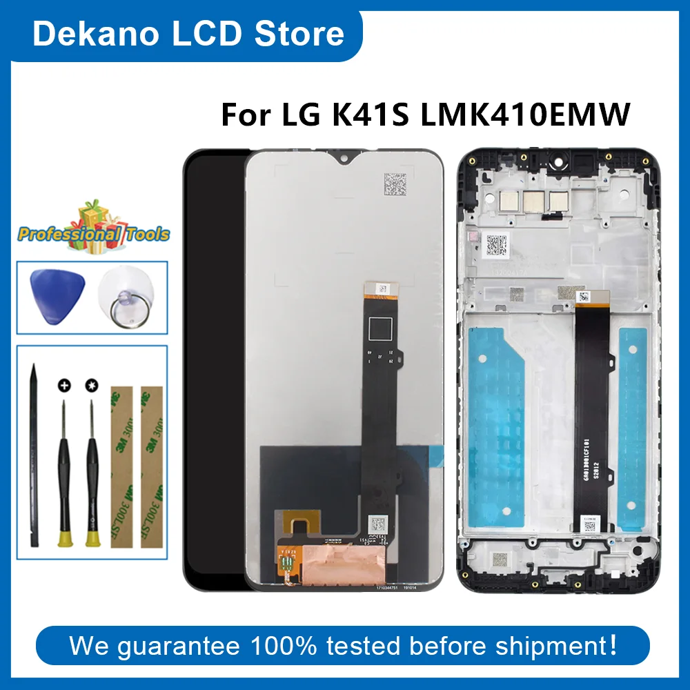 

For LG K41S LCD Display Touch Screen Digitizer Assembly LCD For LG K41S LMK410EMW LM-K410EMW LM-K410 With Frame Replacement