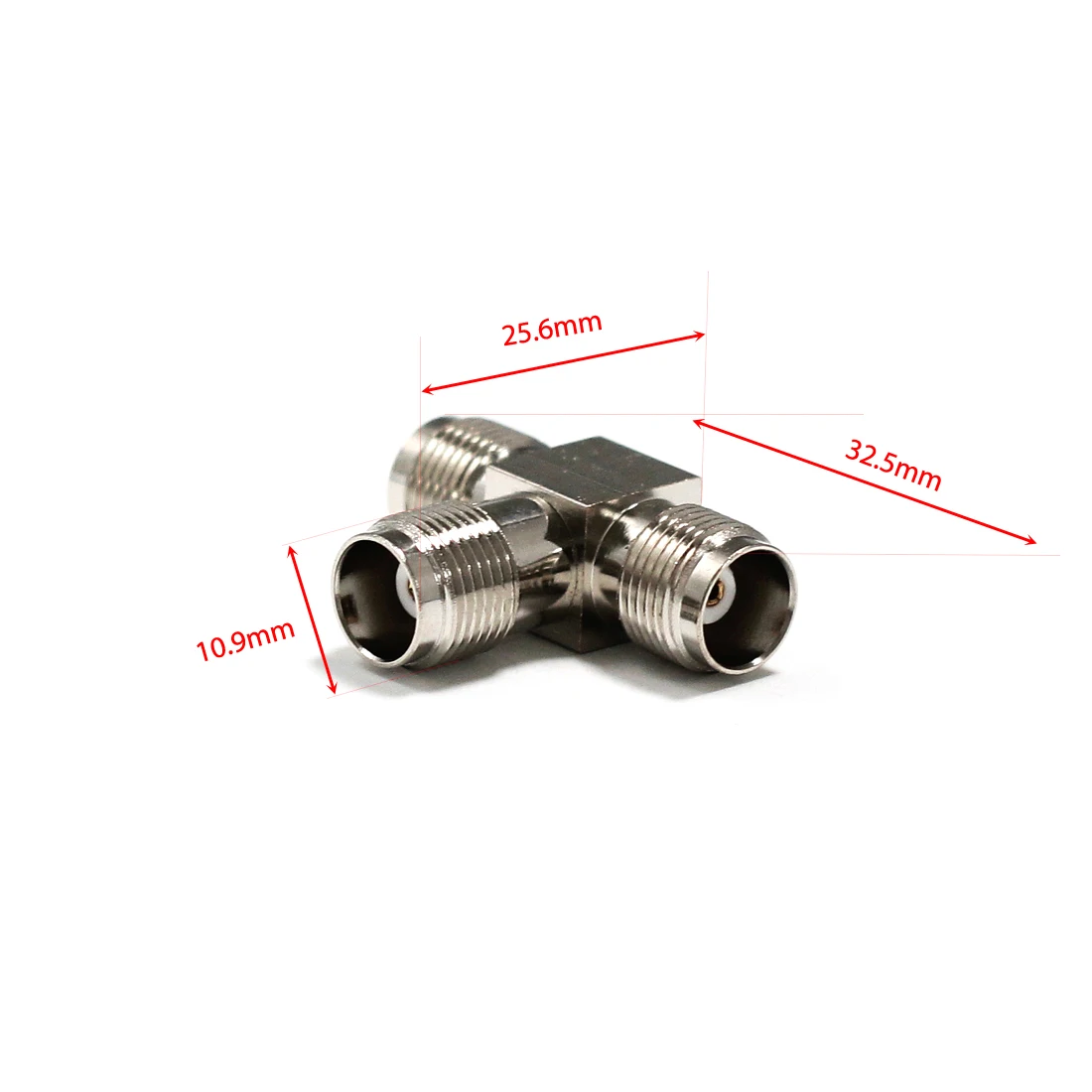 

1PC NEW TNC Female Jack to 2X female jack T Type splitter RF Coax Adapter convertor straight Nickelplated wholesale