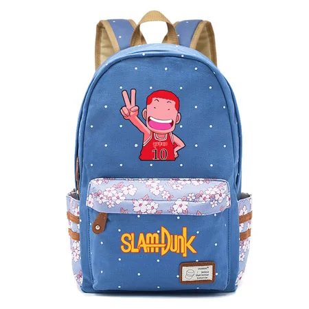 

Slam Dunk Backpack Canvas Bag Flower Wave Point Rucksacks Backpack Girls DIY School Travel Bags Love Yourself 2020