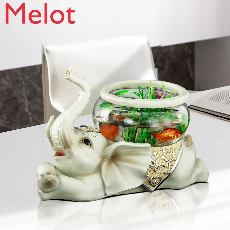 

Fortune Bring Elephant Fish Tank Decorative Small Ornaments Home Ornament Living Room Wine Cabinet Crafts Gift