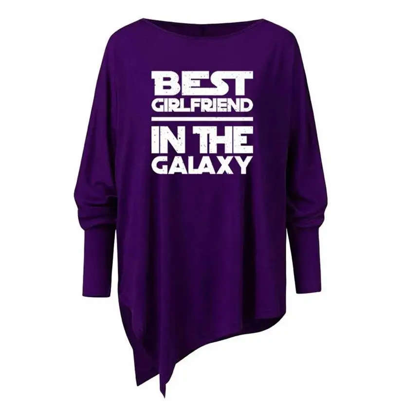

Bst Grl Frend Women Causal Long Sleeve Cotton Spring Loose Irregular Shirt Female Solid Sweatshirt Tops Pullover