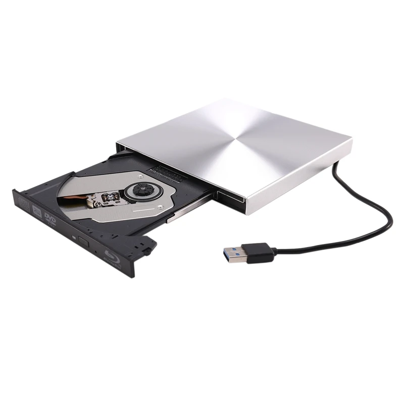 

USB 3.0 Bluray Player DVD/BD-ROM CD/DVD RW Burner Writer Play External DVD Drive Portable for Windows 10/MAC OS