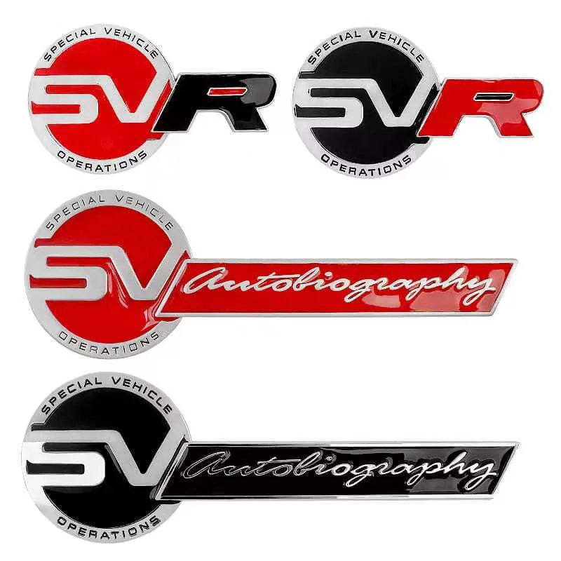 

1pcs 3D metal SVR emblem grill car stickers Badge car styling for RANGE ROVER SPORT HSE LR4 Grille Emblem Decal Auto Tail Badge