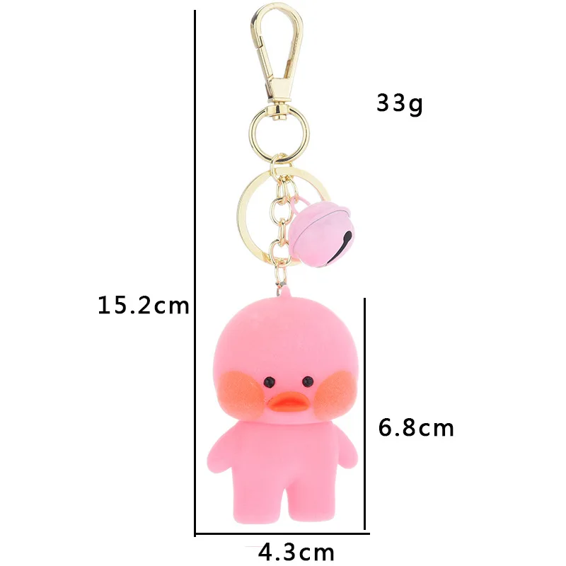 

Flocking Doduo Duck Keychains Cute Doll Bag Accessories Key Chain Feminine Girlish Couple's Key Ring Fun Gift