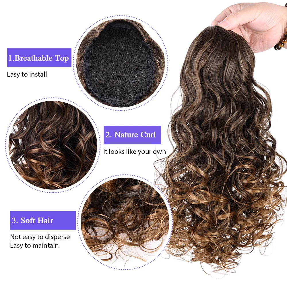 Буфами на рукавах африканские Курчавые Кудрявые прическа &quotхвост&quot 12 дюймов