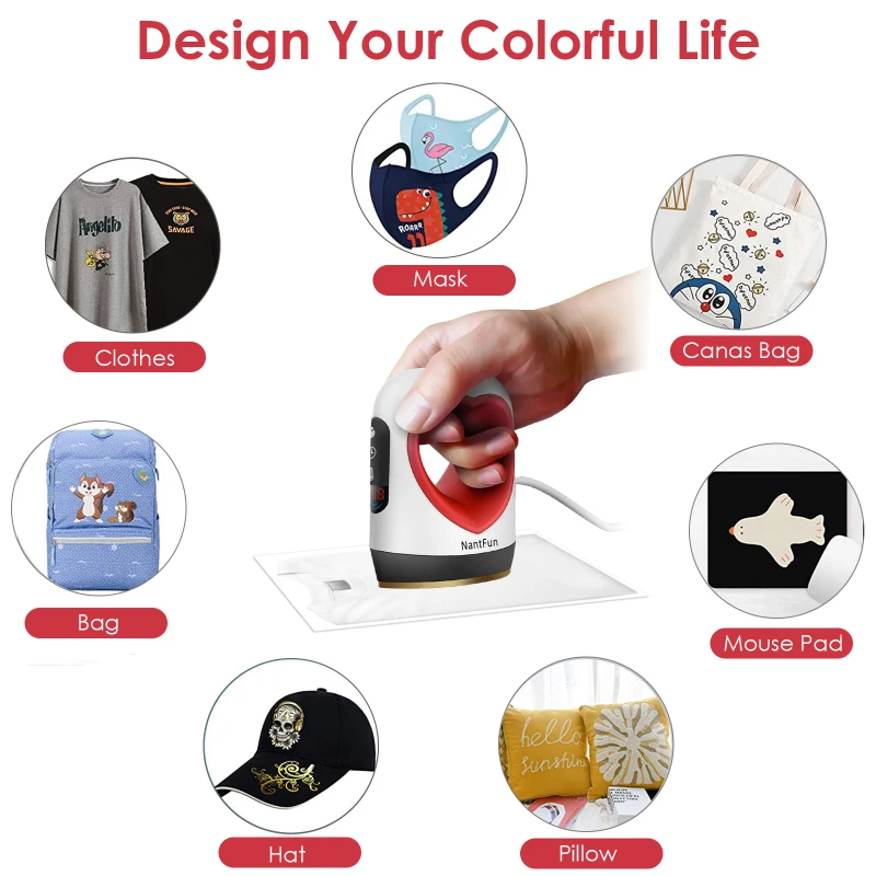 

Mini Heat Press Machine for T Shirts Shoes and Hats Small Heat Transfer Vinyl Projects Heat Press Machine Automatic EU/US plug